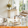 Artiss Console Table 110CM White Marble Effect Gold Legs