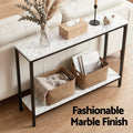 Artiss Console Table Marble Effect White Entryway Hallway Desk