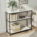 Artiss Console Table 90cm 3-Tier Marble Effect White Sofa Side