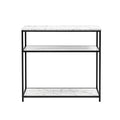 Artiss Console Table 90cm 3-Tier Marble Effect White Sofa Side