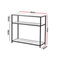 Artiss Console Table 90cm 3-Tier Marble Effect White Sofa Side