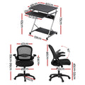 Artiss Computer Desk Office Chair Set Black Keyboard Shelf