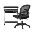 Artiss Computer Desk Office Chair Set Black Keyboard Shelf