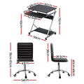 Artiss Computer Desk Office Chair Set Black Keyboard Shelf