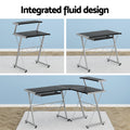 Artiss L-Shape Computer Desk Black Keyboard Tray Shelf