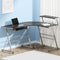 Artiss L-Shape Computer Desk Black Keyboard Tray Shelf