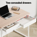 Artiss Computer Desk 100cm Drawer Storage Oak