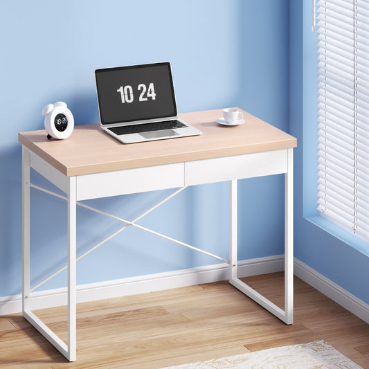 Artiss Computer Desk 100cm Drawer Storage Oak