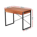Artiss Computer Desk 100CM Drawer Storage Walnut