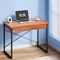 Artiss Computer Desk 100CM Drawer Storage Walnut