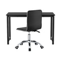 Artiss Computer Desk 120cm Office Chair Set PU Leather Black