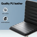 Artiss Computer Desk 120cm Office Chair Set PU Leather Black