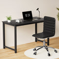 Artiss Computer Desk 120cm Office Chair Set PU Leather Black