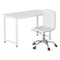 Artiss 120cm Computer Desk & Low Back Office Chair White PU