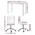Artiss 120cm Computer Desk & Low Back Office Chair White PU