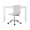 Artiss 120cm Computer Desk & Low Back Office Chair White PU