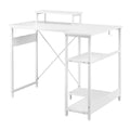 Artiss L-Shape Computer Desk 100CM White Open Shelves Office