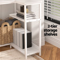 Artiss L-Shape Computer Desk 100CM White Open Shelves Office