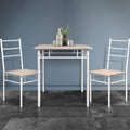 Artiss Dining Table Chairs Set 3 Seater Oak