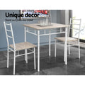 Artiss Dining Table Chairs Set 3 Seater Oak