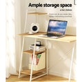 Artiss Computer Desk with Bookshelf 100cm Oak Storage