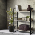 Artiss 3 Tier Bookshelf Black Oak