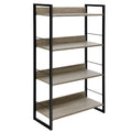Artiss 4 Tier Bookshelf Black Oak Wood Storage Display