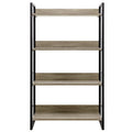 Artiss 4 Tier Bookshelf Black Oak Wood Storage Display