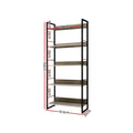 Artiss 5 Tier Bookshelf Black Oak Storage Shelves