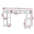 Artiss Computer Desk 120cm White Drawer Shelves Study Table