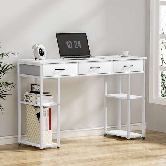 Artiss Computer Desk 120cm White Drawer Shelves Study Table