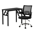 Artiss Foldable Computer Desk Office Chair Set Black Study Table