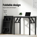 Artiss Foldable Computer Desk Office Chair Set Black Study Table