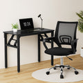 Artiss Foldable Computer Desk Office Chair Set Black Study Table