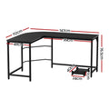 Artiss L-Shape Computer Desk 147CM CPU Stand Black
