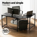 Artiss L-Shape Computer Desk 147CM CPU Stand Black
