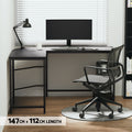 Artiss L-Shape Computer Desk 147CM CPU Stand Black