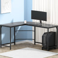 Artiss L-Shape Computer Desk 147CM CPU Stand Black