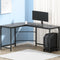 Artiss L-Shape Computer Desk 147CM CPU Stand Black