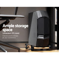 Artiss L-Shape Computer Desk 147CM CPU Stand Brown