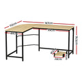 Artiss L-Shape Computer Desk 147cm CPU Stand Oak