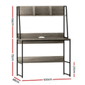 Artiss Computer Desk with Bookshelf Storage Grey 100cm