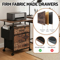 Artiss 2 Drawer Fabric File Cabinet Printer Stand Rolling Side Bag