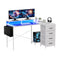 Artiss 140cm L Shaped Gaming Desk LED Lights Power Outlets