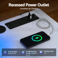 Artiss 140cm L Shaped Gaming Desk LED Lights Power Outlets