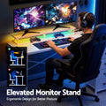 Artiss 140cm L Shaped Gaming Desk LED Lights Power Outlets