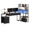 Artiss 200cm L Shaped Gaming Desk LED Lights Power Outlets