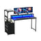 Artiss 145cm L Shaped Gaming Desk LED Lights Power Outlets