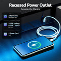 Artiss 145cm L Shaped Gaming Desk LED Lights Power Outlets