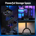 Artiss 145cm L Shaped Gaming Desk LED Lights Power Outlets